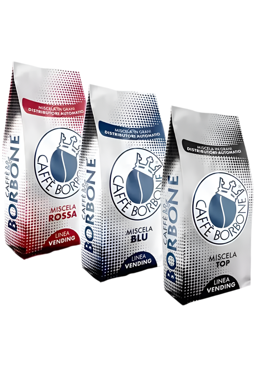Tris Caffè in grani Caffè Borbone Miscela Rossa, Blu e Top 1 kg x 3
