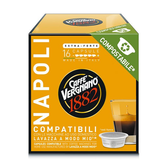 VERGNANO 128 CAPSULE COMPATIBILI PER A MODO MIO* - Miscela Napoli