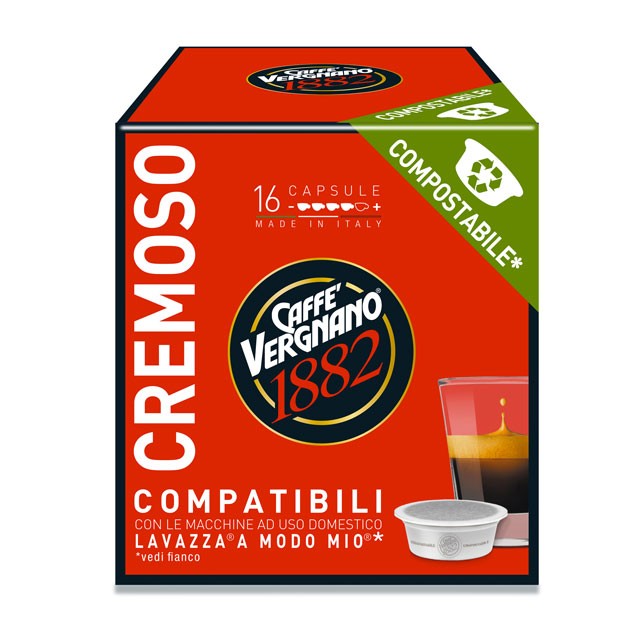 VERGNANO 128 CAPSULE COMPATIBILI PER A MODO MIO* - Miscela Cremoso