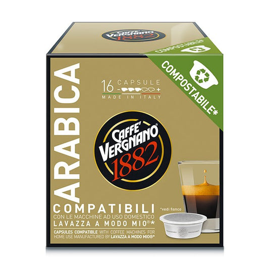 VERGNANO 128 CAPSULE COMPATIBILI PER A MODO MIO* - Miscela Arabica