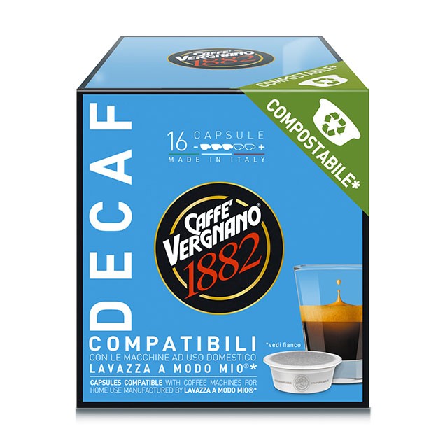 VERGNANO 128 CAPSULE COMPATIBILI PER A MODO MIO* - Miscela Decaf