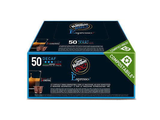 VERGNANO 50 CAPSULE COMPOSTABILI PER NESPRESSO * - Miscela Decaffeinato
