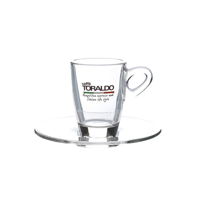 CAFFÈ TORALDO TAZZINA CAFFÈ IN VETRO CON PIATTINO 6 tazze