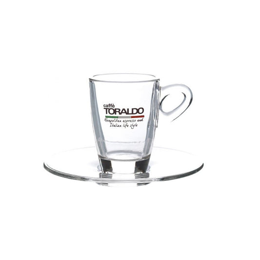 CAFFÈ TORALDO TAZZINA CAFFÈ IN VETRO CON PIATTINO 6 tazze