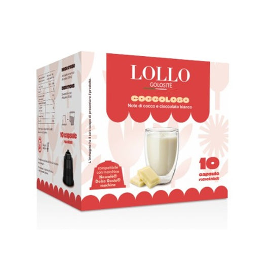 LOLLO CAFFE DOLCE GUSTO CIOCCOLATO BIANCO AROMATIZZATO AL COCCO 10 CAPSULE