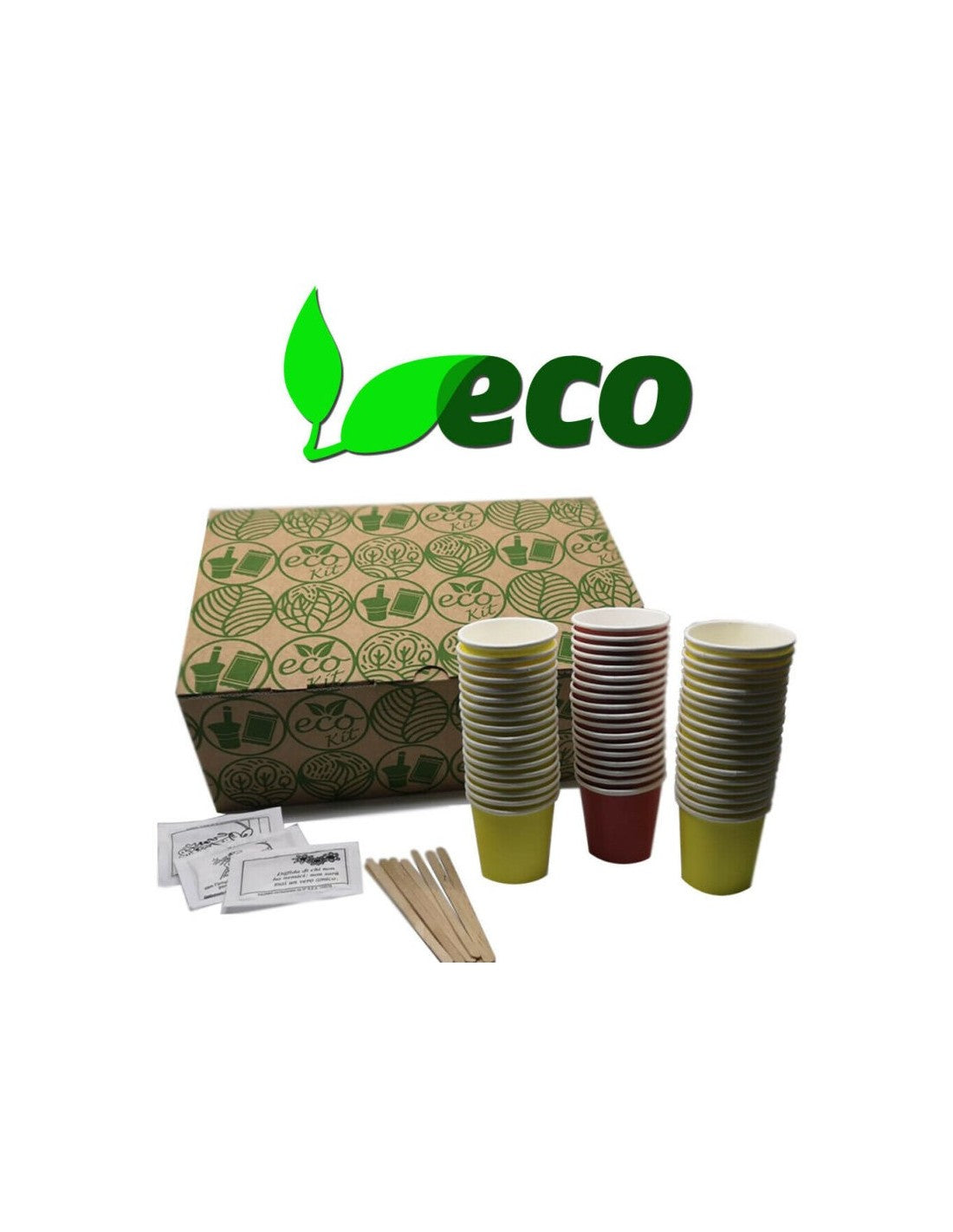 Kit Bio Caffè 100 Bicchieri-Palette-Zucchero
